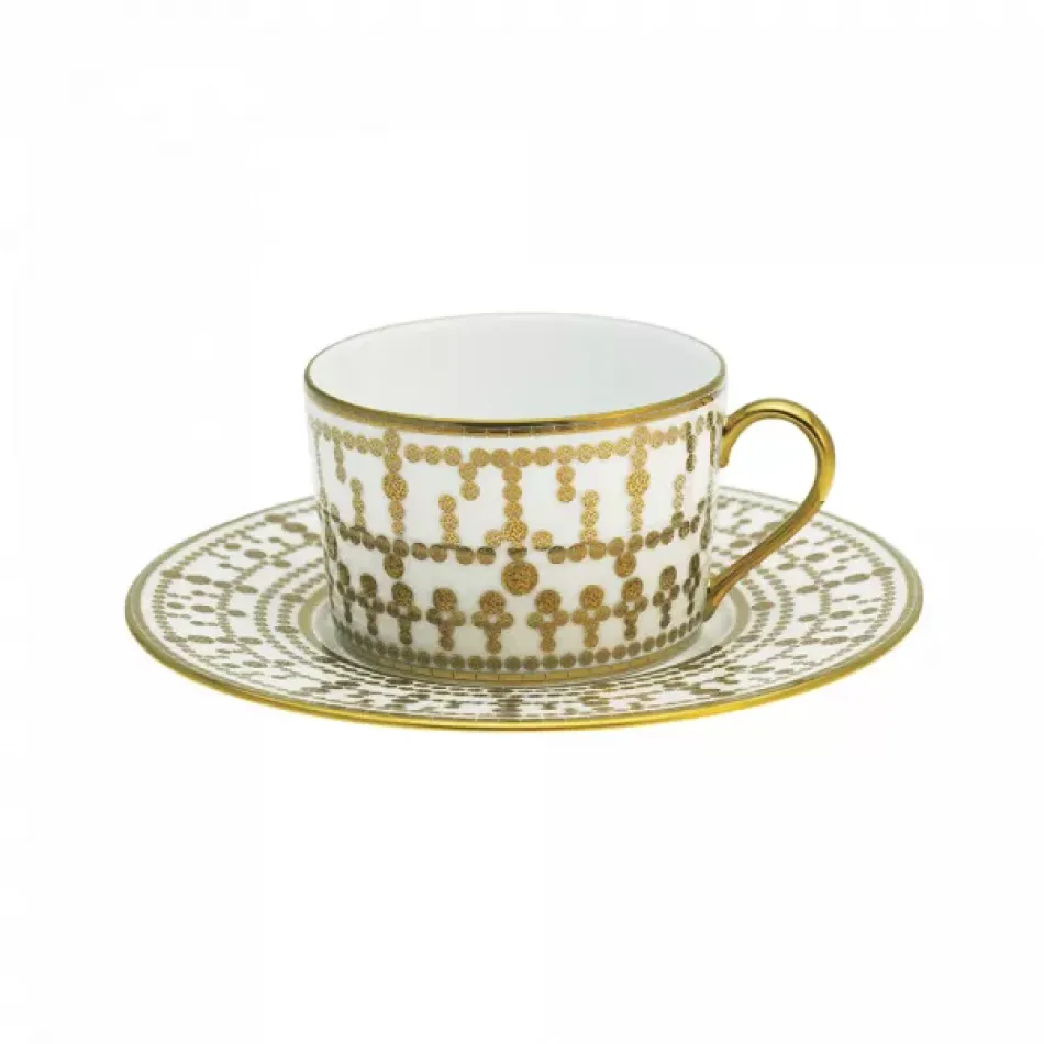 Tiara White/Gold Set Of 4 Teacups And Saucers (Special Order)