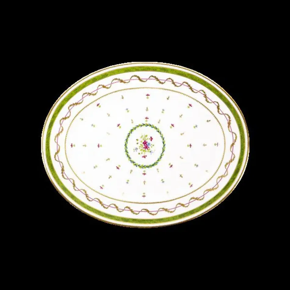 Vieux Paris Vert Green Oval Dish  (Special Order)