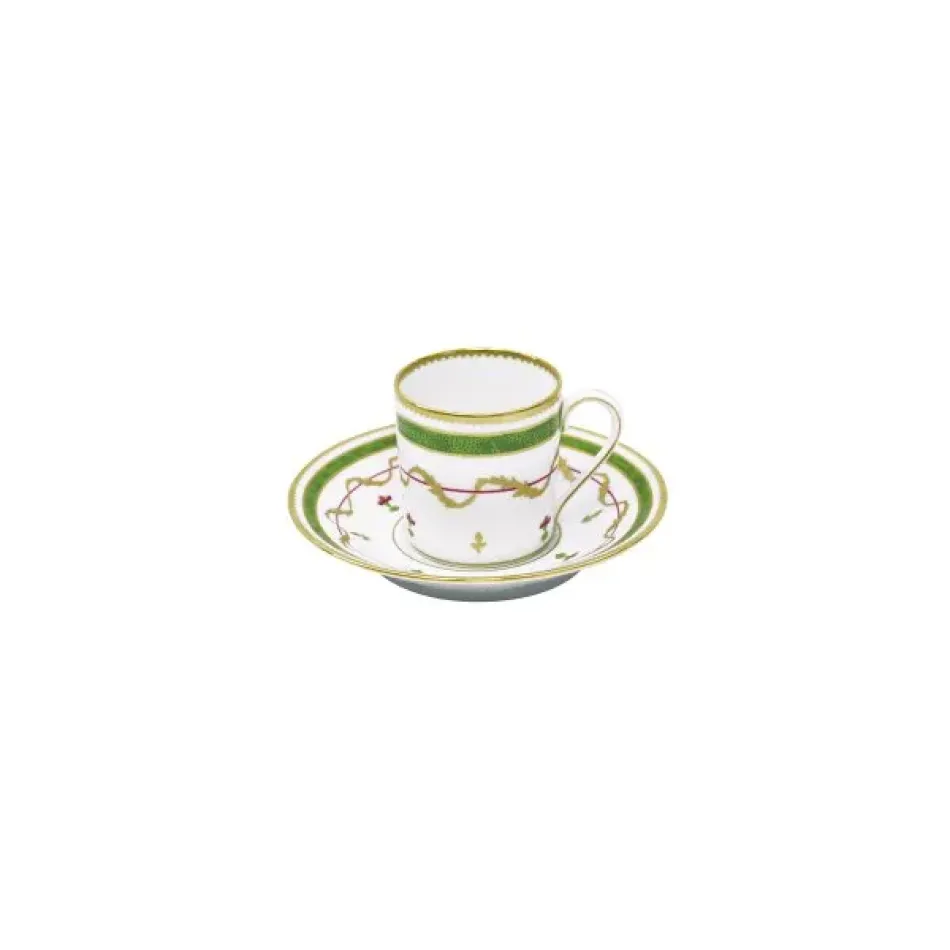 Vieux Paris Vert Coffee Cup And Saucer