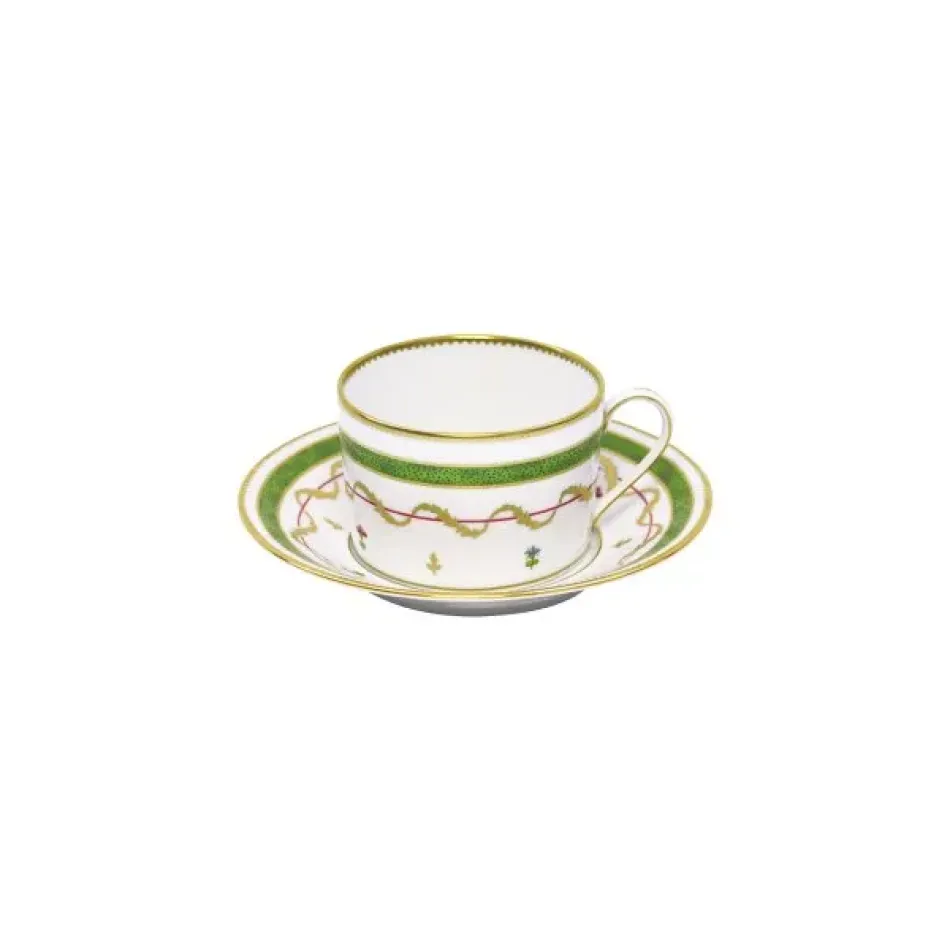 Vieux Paris Vert Teacup And Saucer