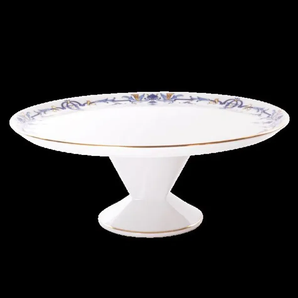 Ritz Marthe Footed Cake Platter Bleu Gold