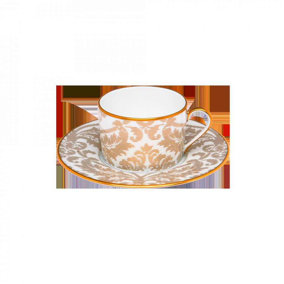 Damasse White/Gold Teacup And Saucer 16 Cm 14 Cl