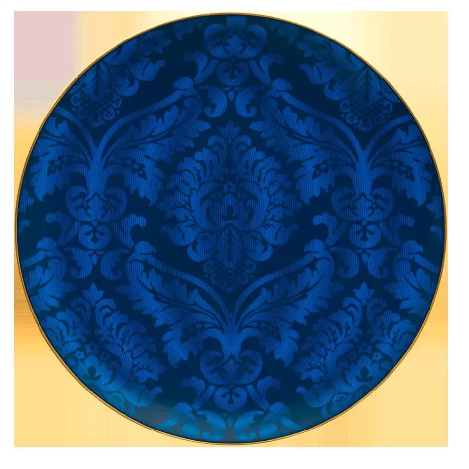 Damasse Blue/Gold Charger/Presentation Plate 32 Cm