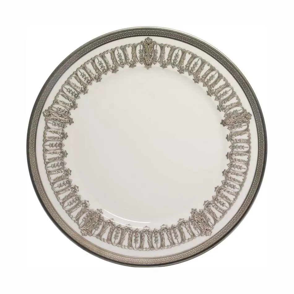 Saint Honore White/Platinum Dessert Plate 22 Cm (Special Order)