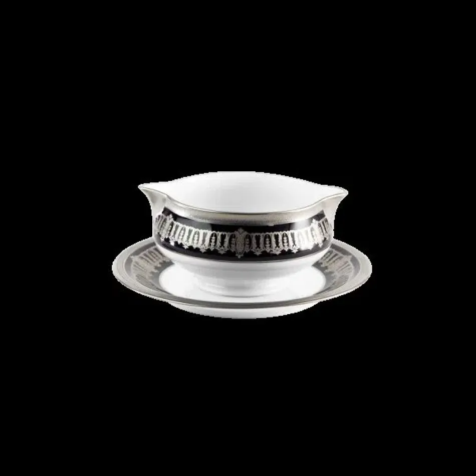 Saint Honore Black/Platinum Sauce Boat (Special Order)