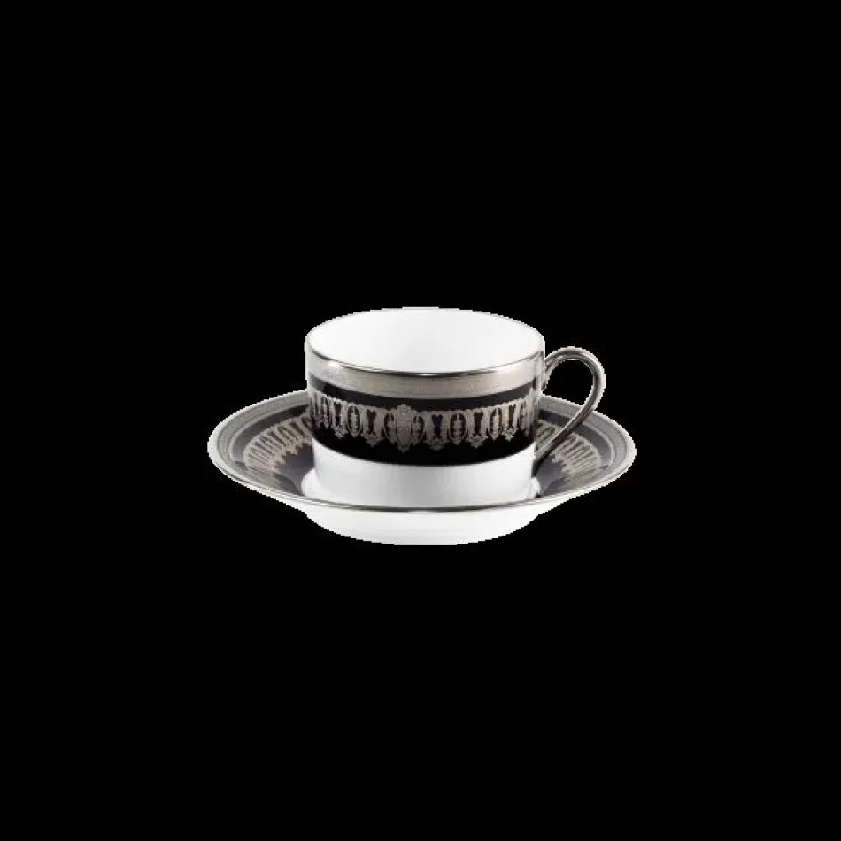 Saint Honore Black/Platinum Teacup And Saucer (Special Order)