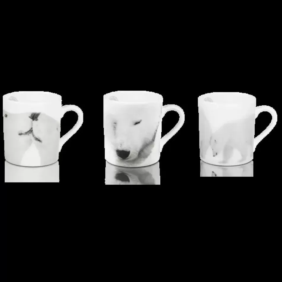 Kyriakos Kaziras Arctic Emotion Black/White Set Of 3 Mugs 8.2 Cm 30 Cl