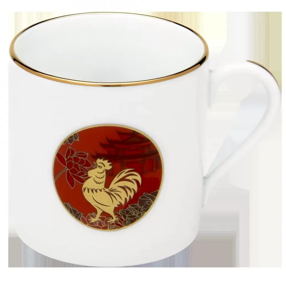 Chinese Horoscope Red/Gold Mini Mug Rooster 7 Cm 15 Cl