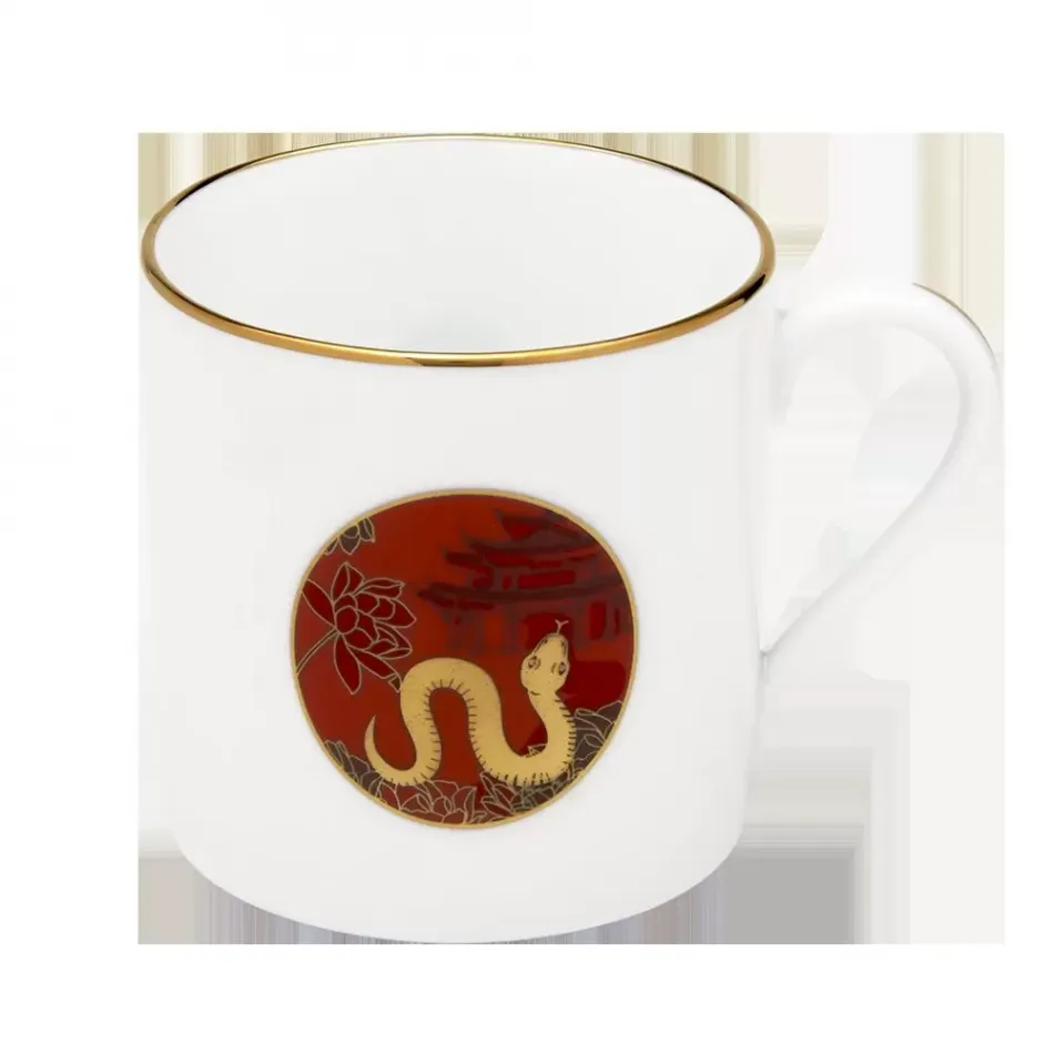 Chinese Horoscope Red/Gold Mini Mug Snake 7 Cm 15 Cl