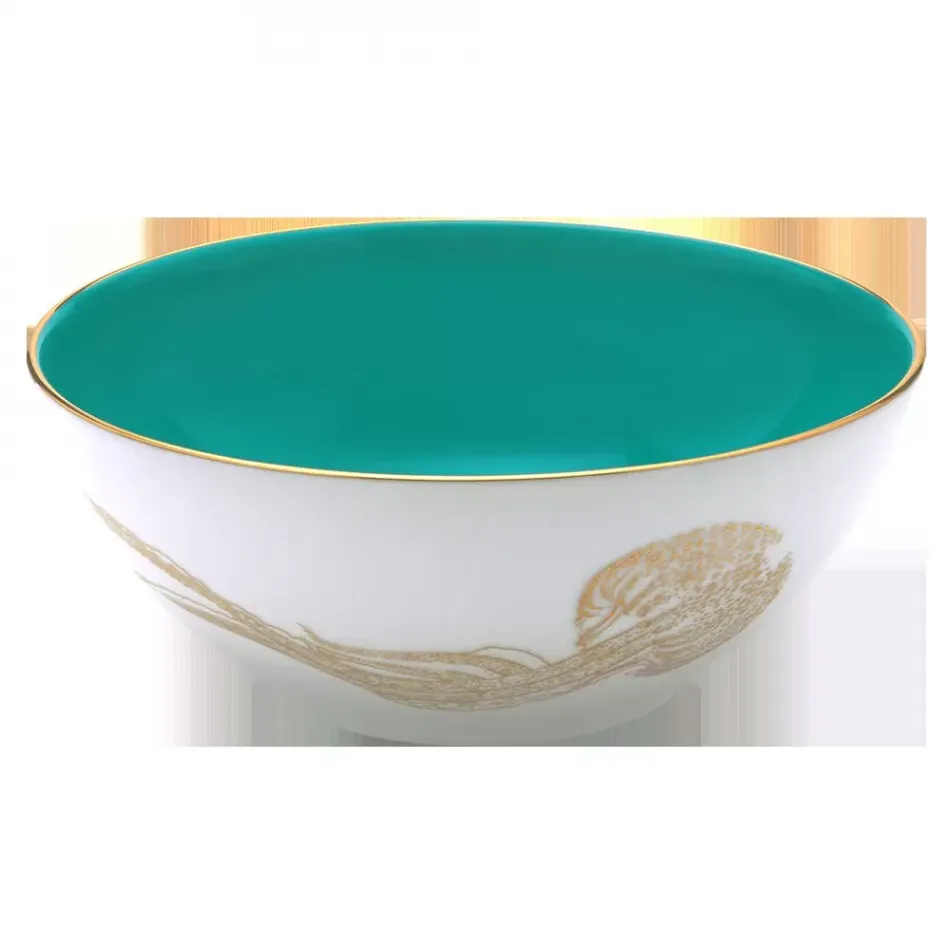 Ocean Blue/Gold Salad Bowl Small 20.5 Cm 110 Cl