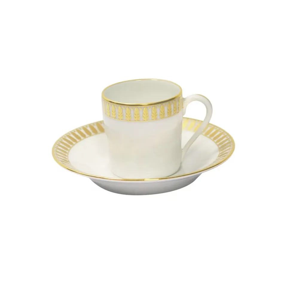 Plumes White/Platinum Espresso Cup & Saucer 12 Cm 5.5 Cl