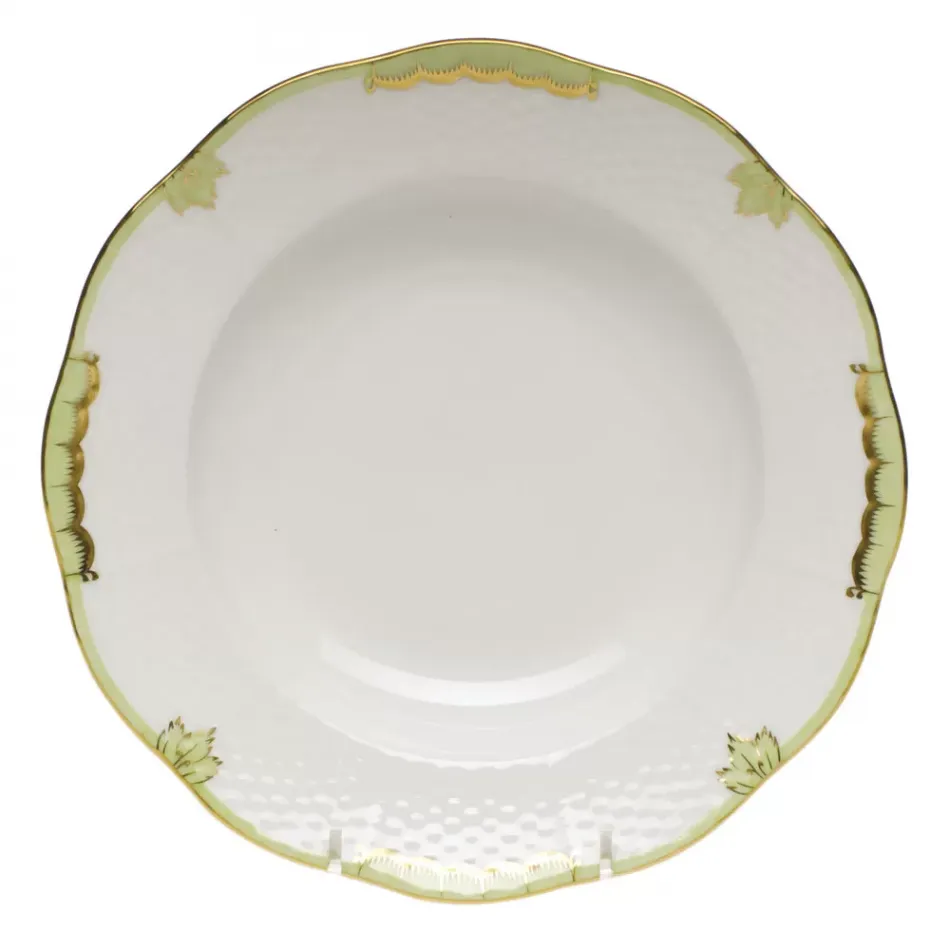 Princess Victoria Green Rim Soup Plate 8 in D