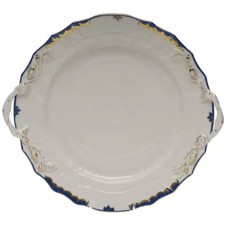 Princess Victoria Blue Chop Plate With Handles 12 in D