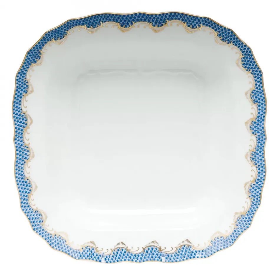 Fish Scale Blue Square Fruit Dish 11 in Sq