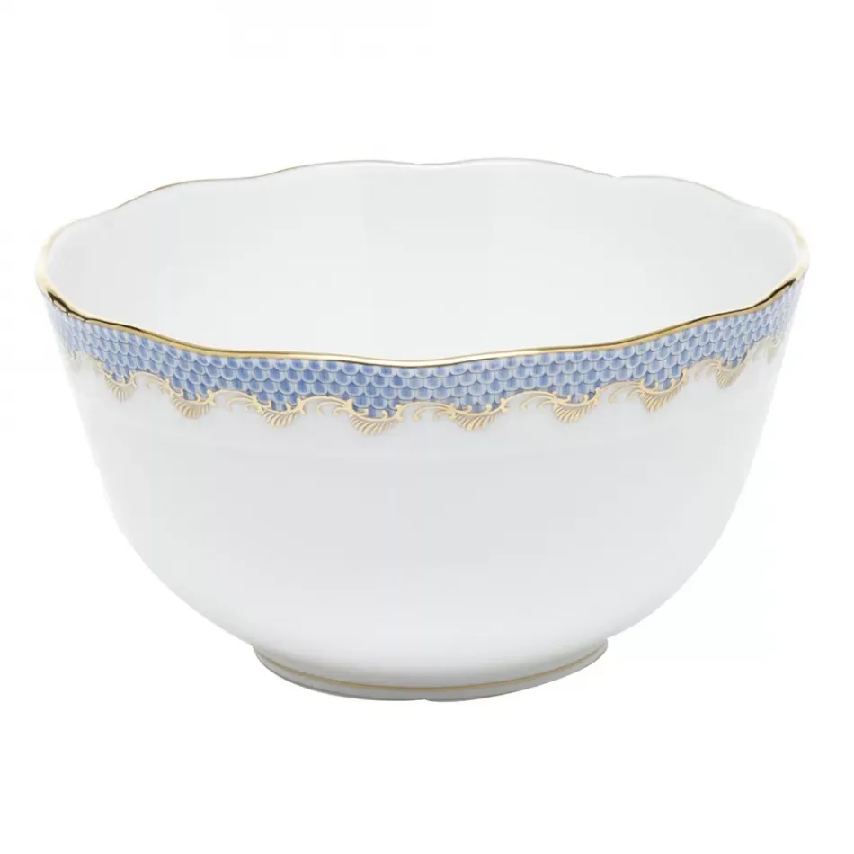 Fish Scale Light Blue Round Bowl 3.5 Pt 7.5 in D