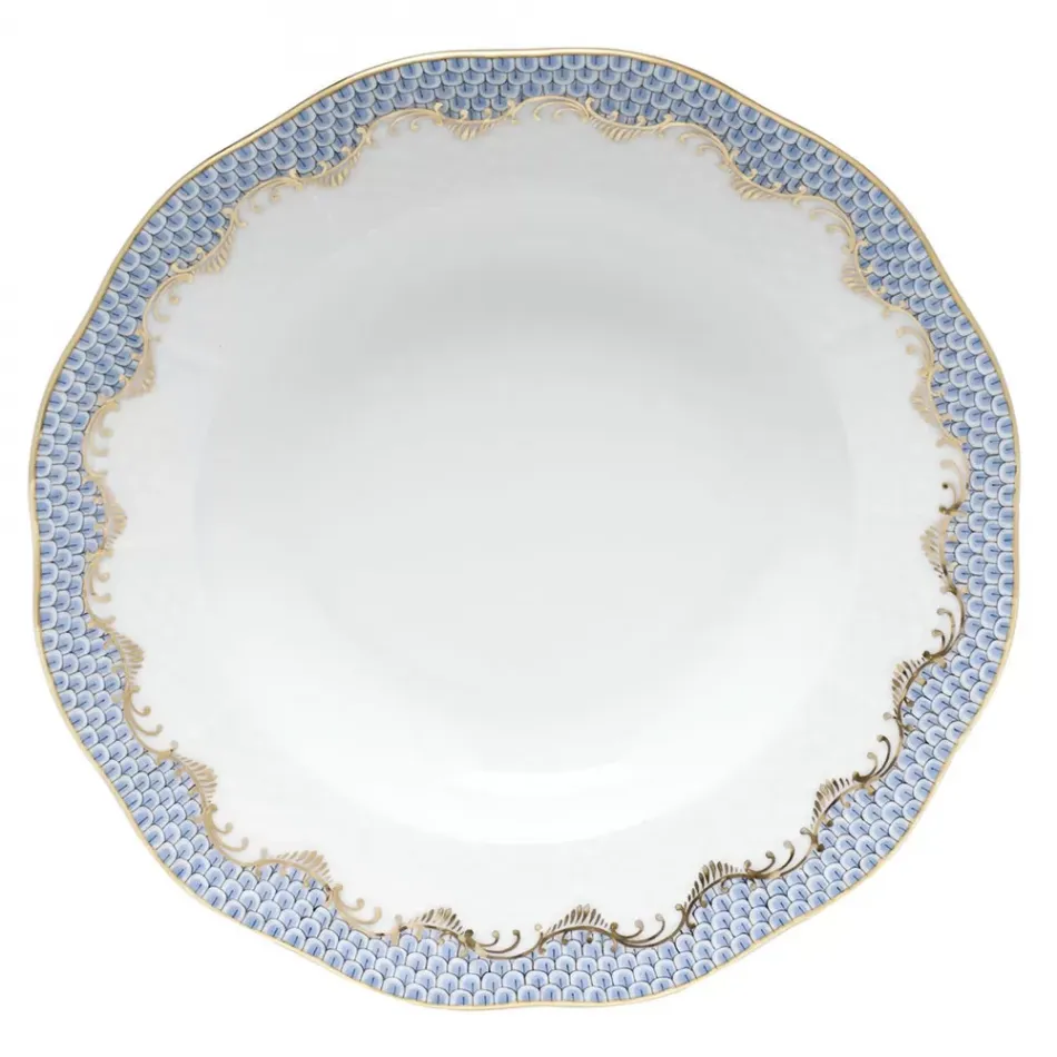 Fish Scale Light Blue Rim Soup Plate 8 in D