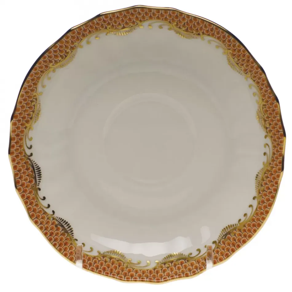 Fish Scale Rust Canton Saucer 5.5 in D