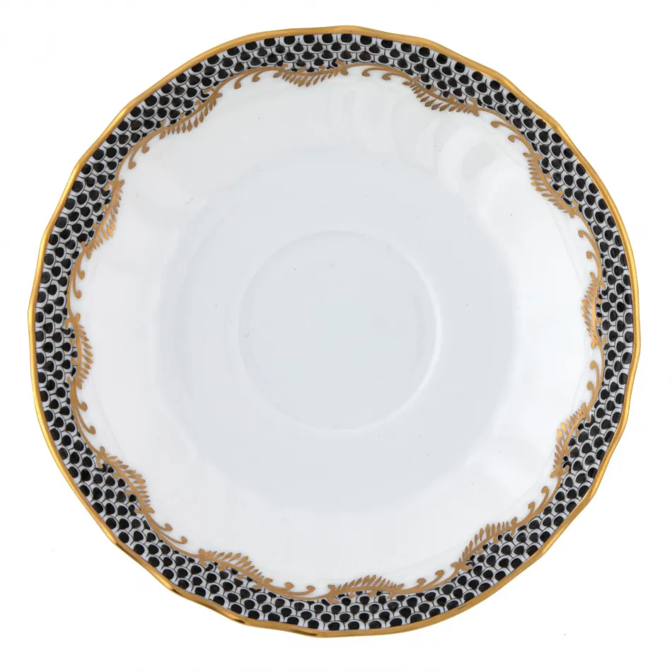Fish Scale Black Canton Saucer
