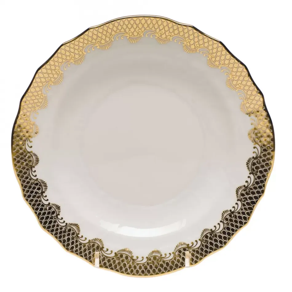 Fish Scale Gold Salad Plate 7.5 in D