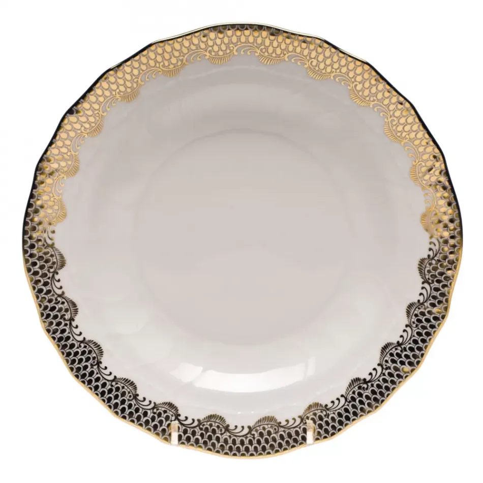 Fish Scale Gold Dessert Plate 8.25 in D