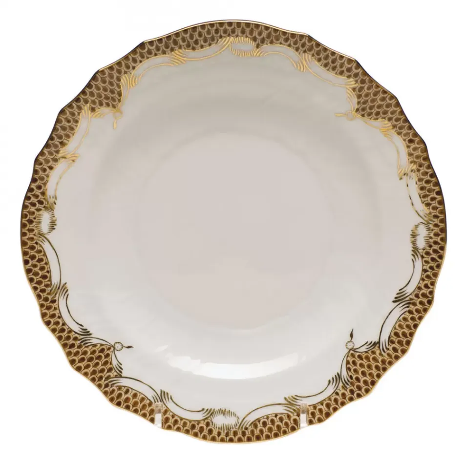 Fish Scale Brown Salad Plate 7.5 in D