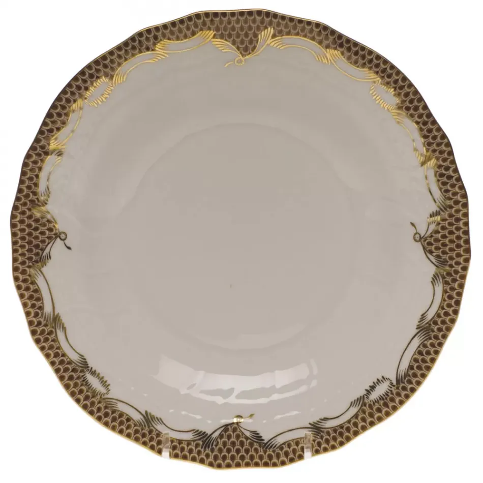 Fish Scale Brown Dessert Plate 8.25 in D