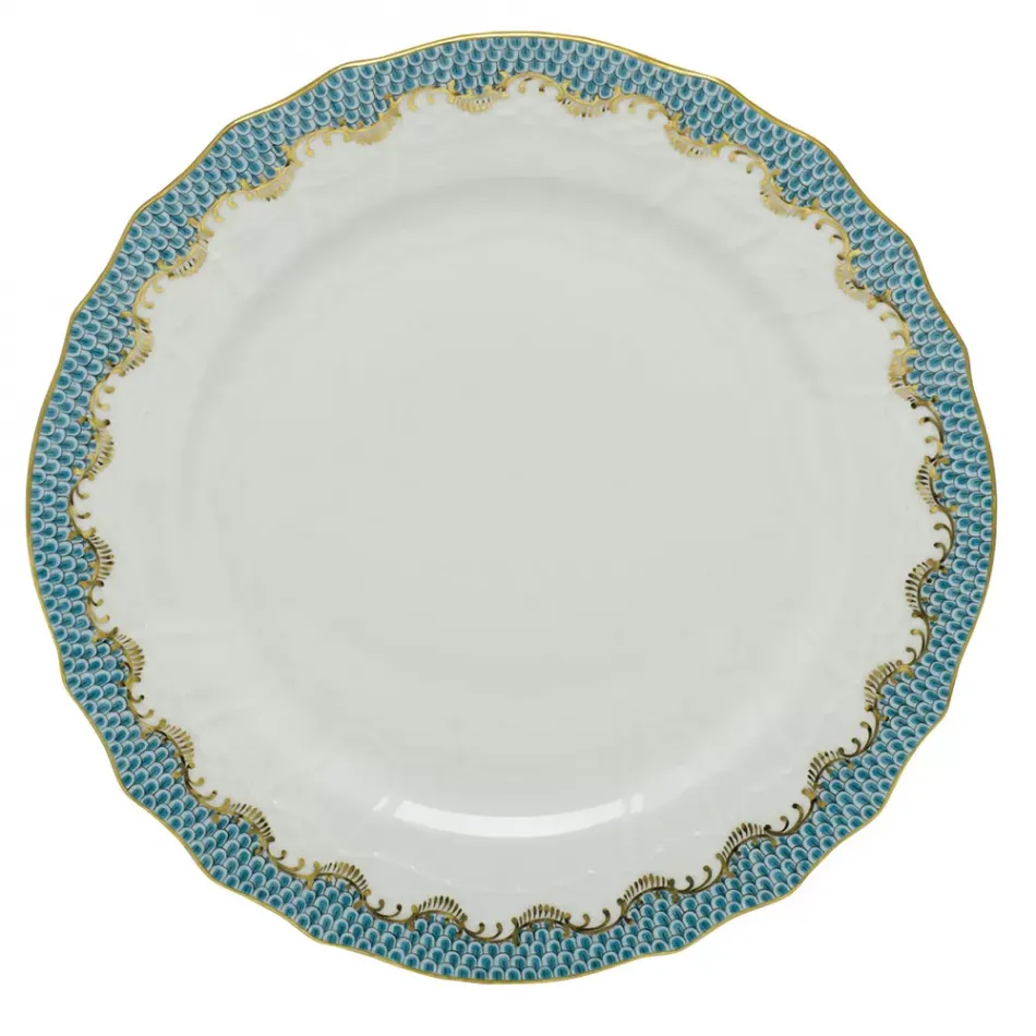 Fish Scale Turquoise Service Plate 11 in D