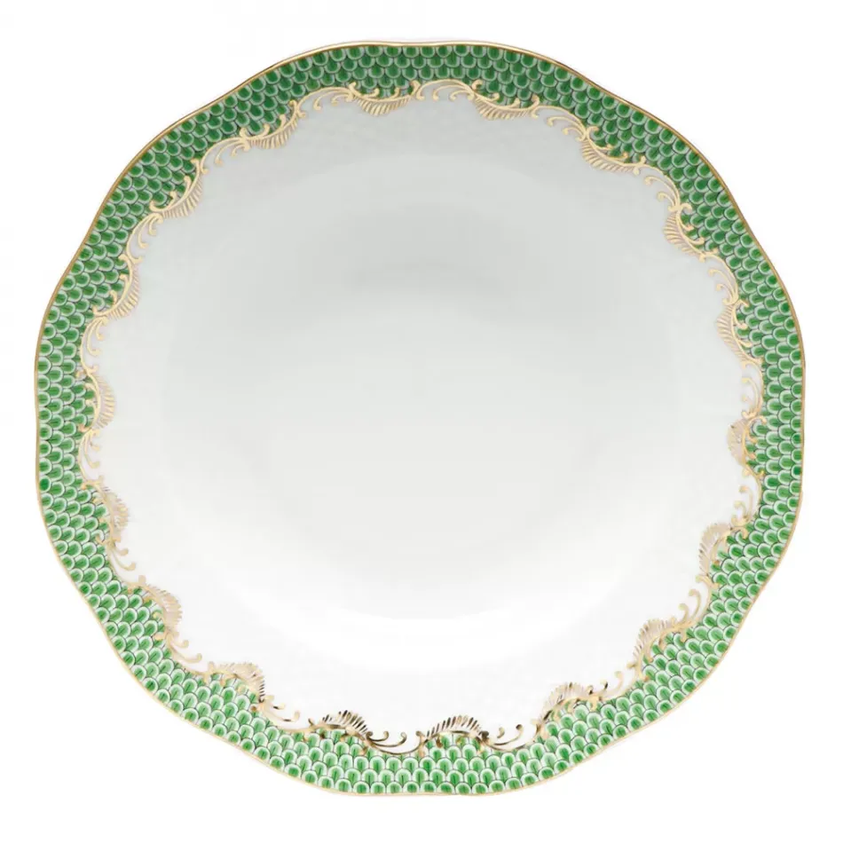 Fish Scale Jade Rim Soup Plate 8 in D