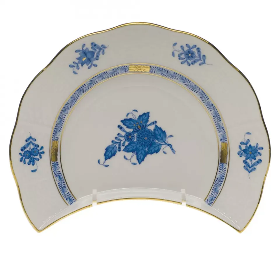 Chinese Bouquet Blue Crescent Salad Plate 7.25 in L X 5 in W