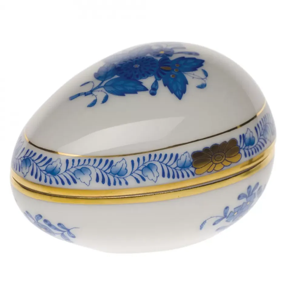 Chinese Bouquet Blue Egg Bonbon 3 in L X 3 in H