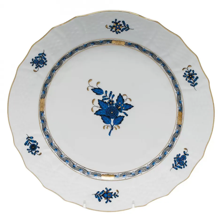 Chinese Bouquet Black Sapphire Service Plate 11 in D