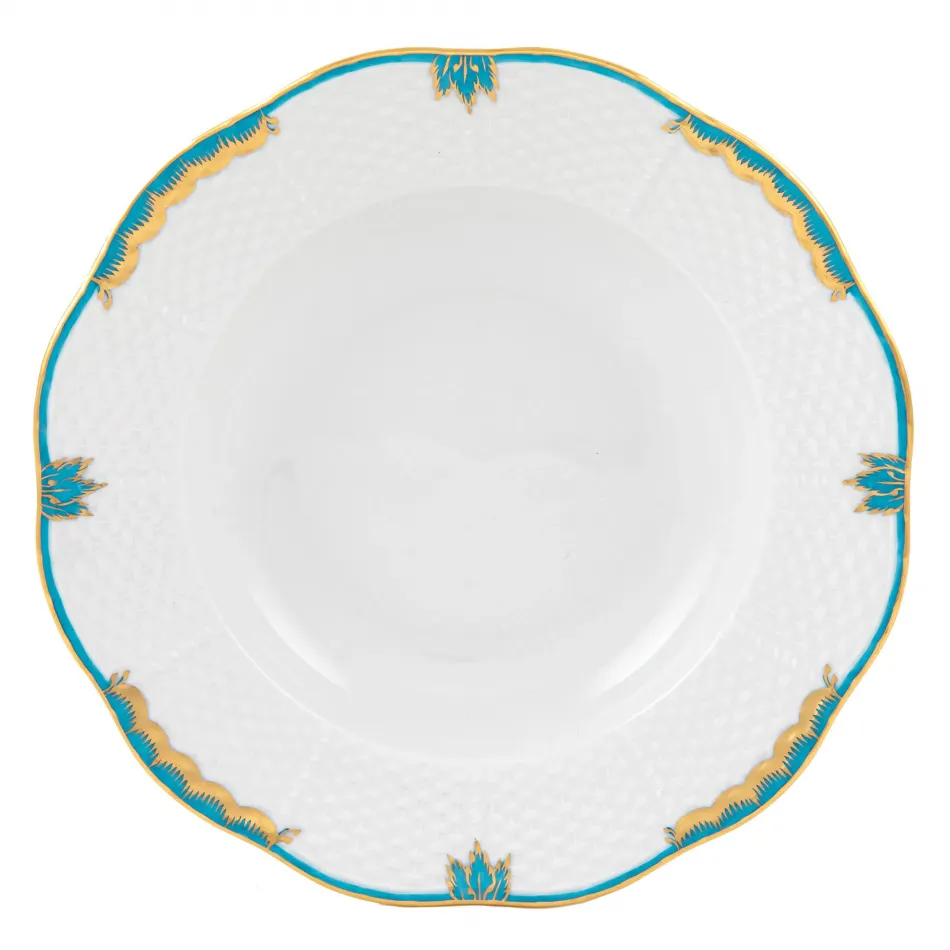 Princess Victoria Turquoise Rim Soup Plate 8 in D