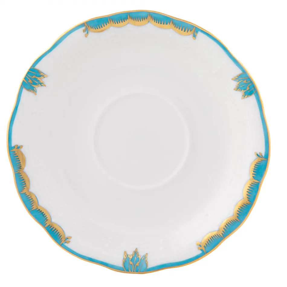 Princess Victoria Turquoise Tea Saucer 6 in D