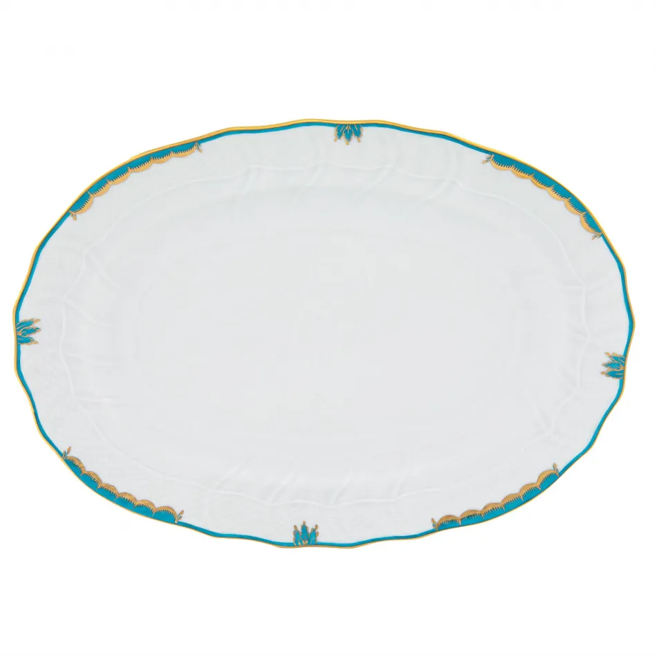 Princess Victoria Turquoise Platter 15 in L X 11.5 in W