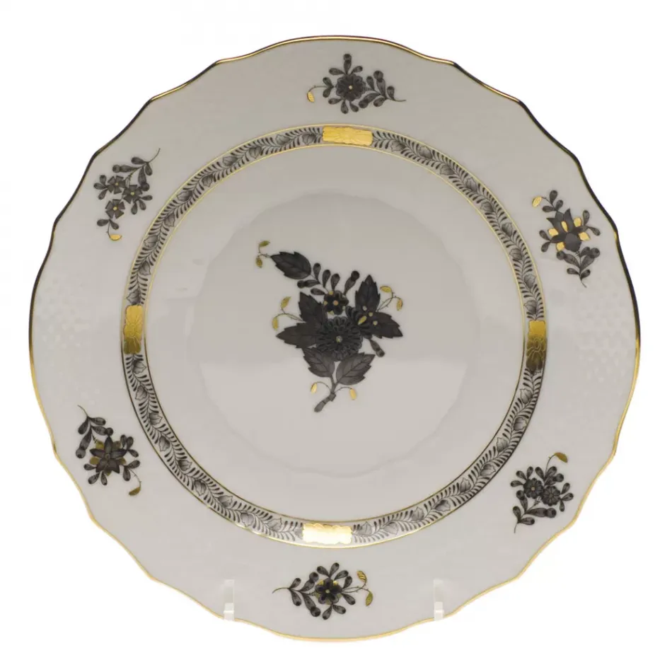 Chinese Bouquet Black Salad Plate 7.5 in D