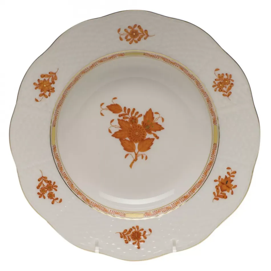 Chinese Bouquet Rust Rim Soup Plate 8 in D