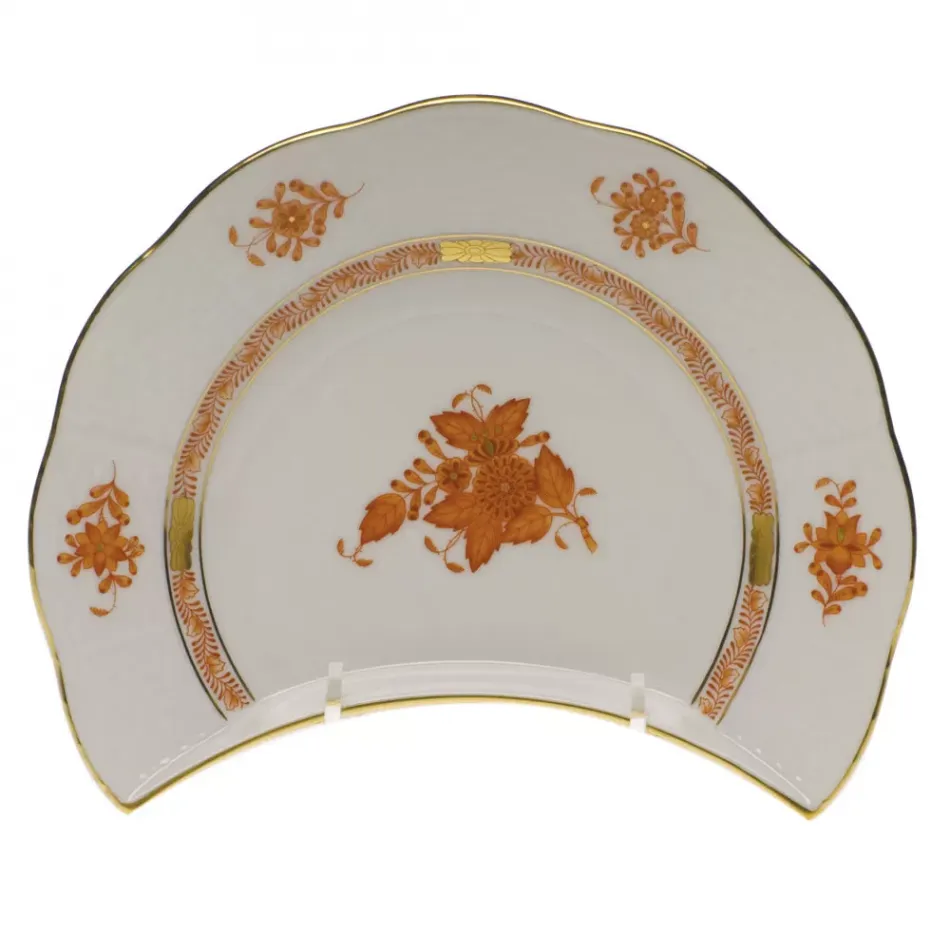 Chinese Bouquet Rust Crescent Salad Plate 7.25 in L X 5 in W