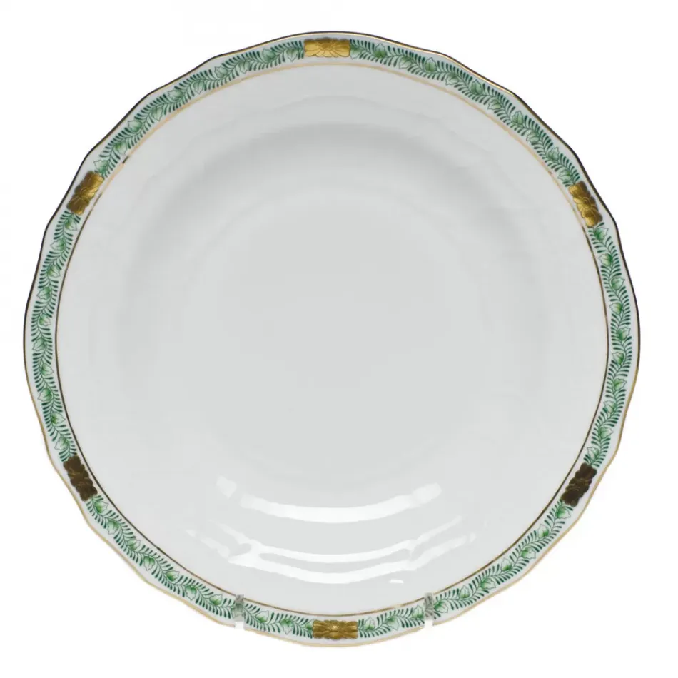 Chinese Bouquet Garland Green Dessert Plate 8.25 in D