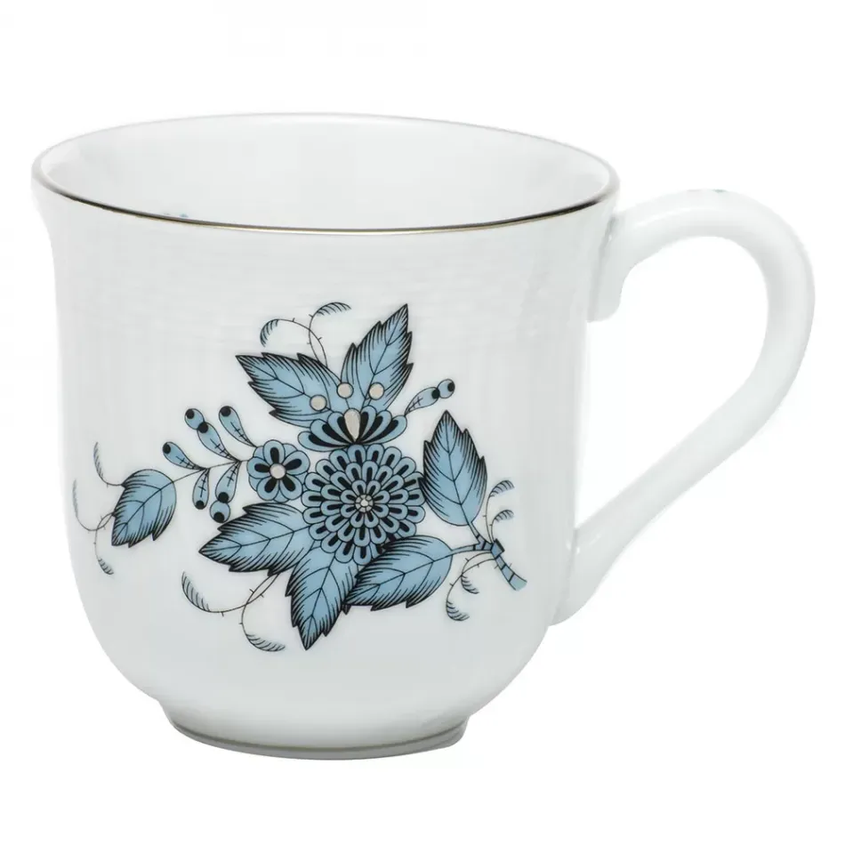 Chinese Bouquet Turquoise & Platinum Mug 10 Oz 3.5 in H