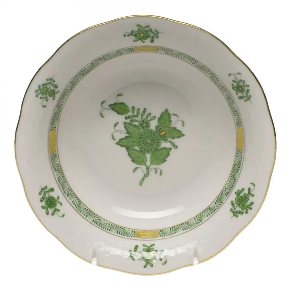 Chinese Bouquet Green Oatmeal Bowl 6.5 in D