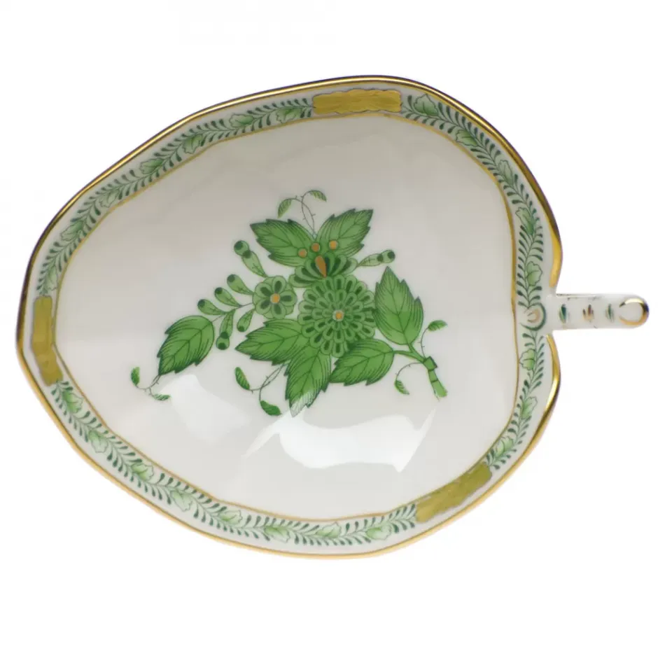 Chinese Bouquet Green Leaf Tray 4.5 in L X 3 in W