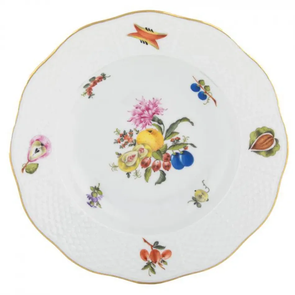 Fruits & Flowers Motif 05 Multicolor Rim Soup Plate 8 in D