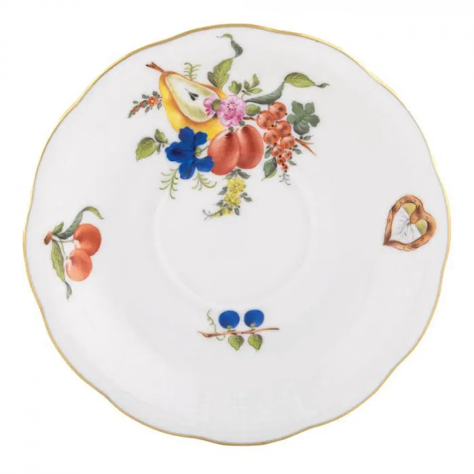 Fruits & Flowers Motif 03 Multicolor Tea Saucer 6 in D