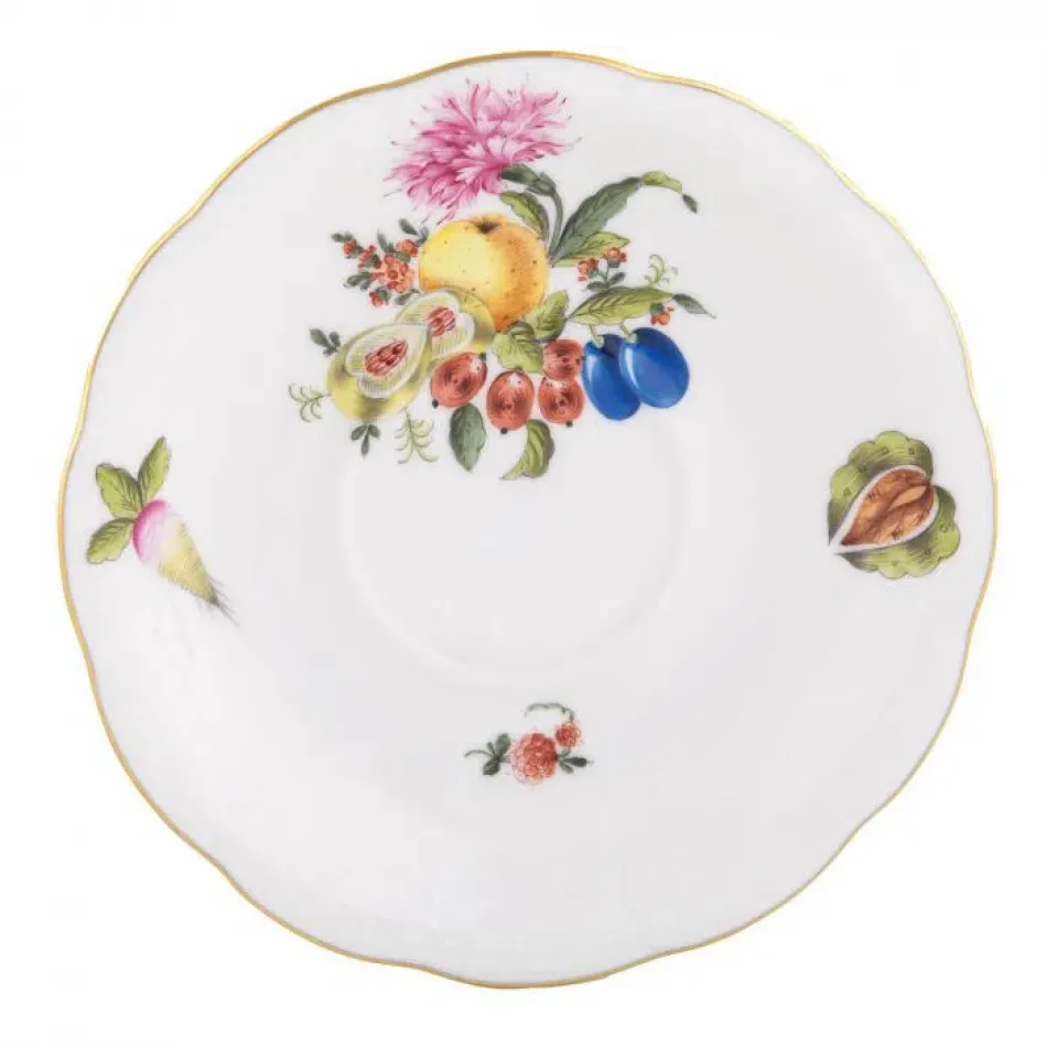 Fruits & Flowers Motif 05 Multicolor Tea Saucer 6 in D