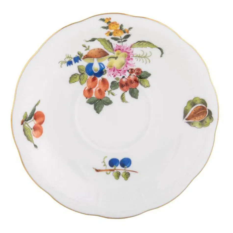 Fruits & Flowers Motif 07 Multicolor Tea Saucer 6 in D