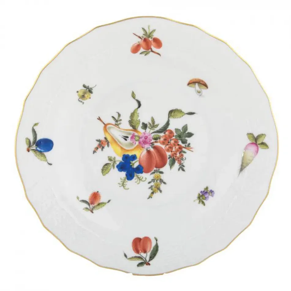 Fruits & Flowers Motif 03 Multicolor Dessert Plate 8.25 in D