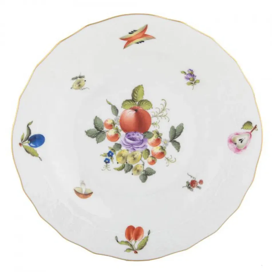 Fruits & Flowers Motif 11 Multicolor Dessert Plate 8.25 in D