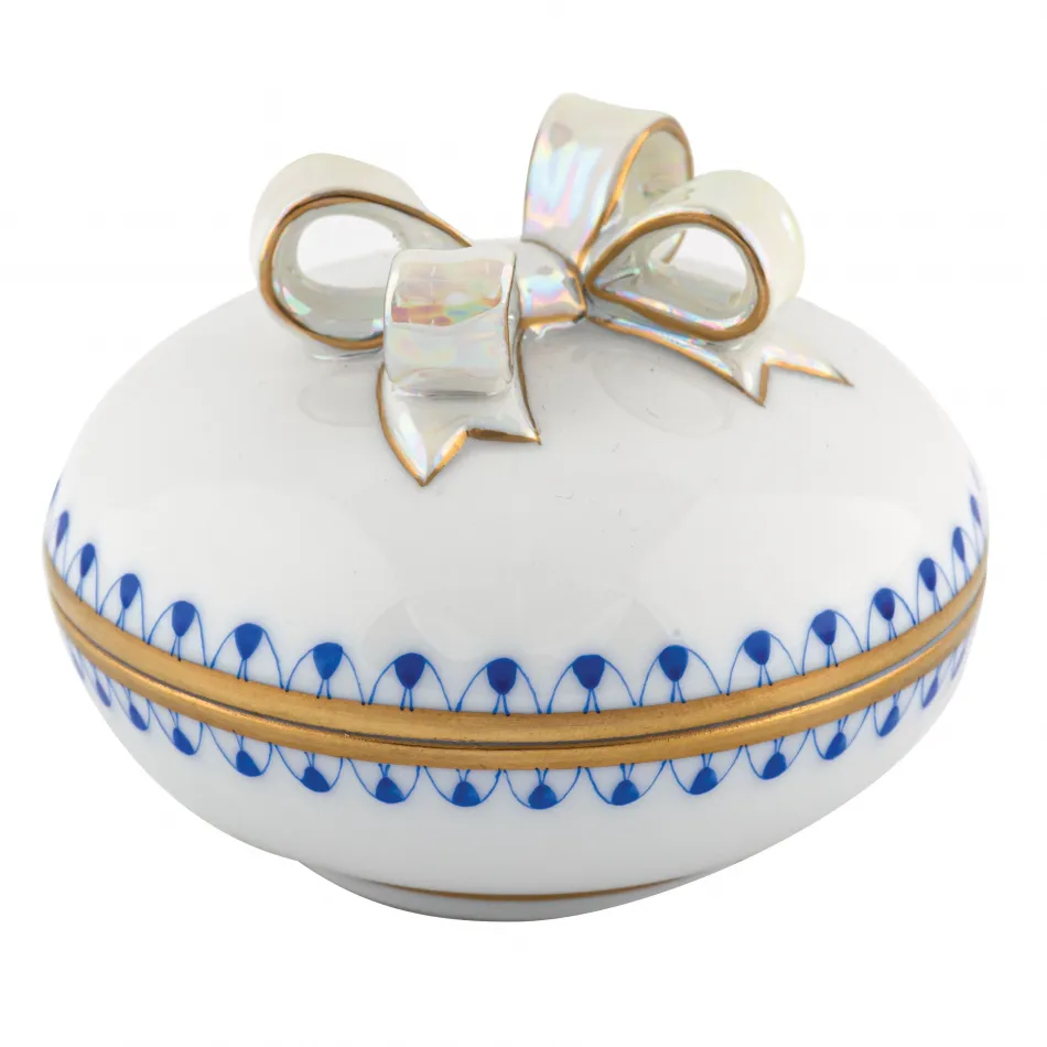 Round Box with Bow Sapphire