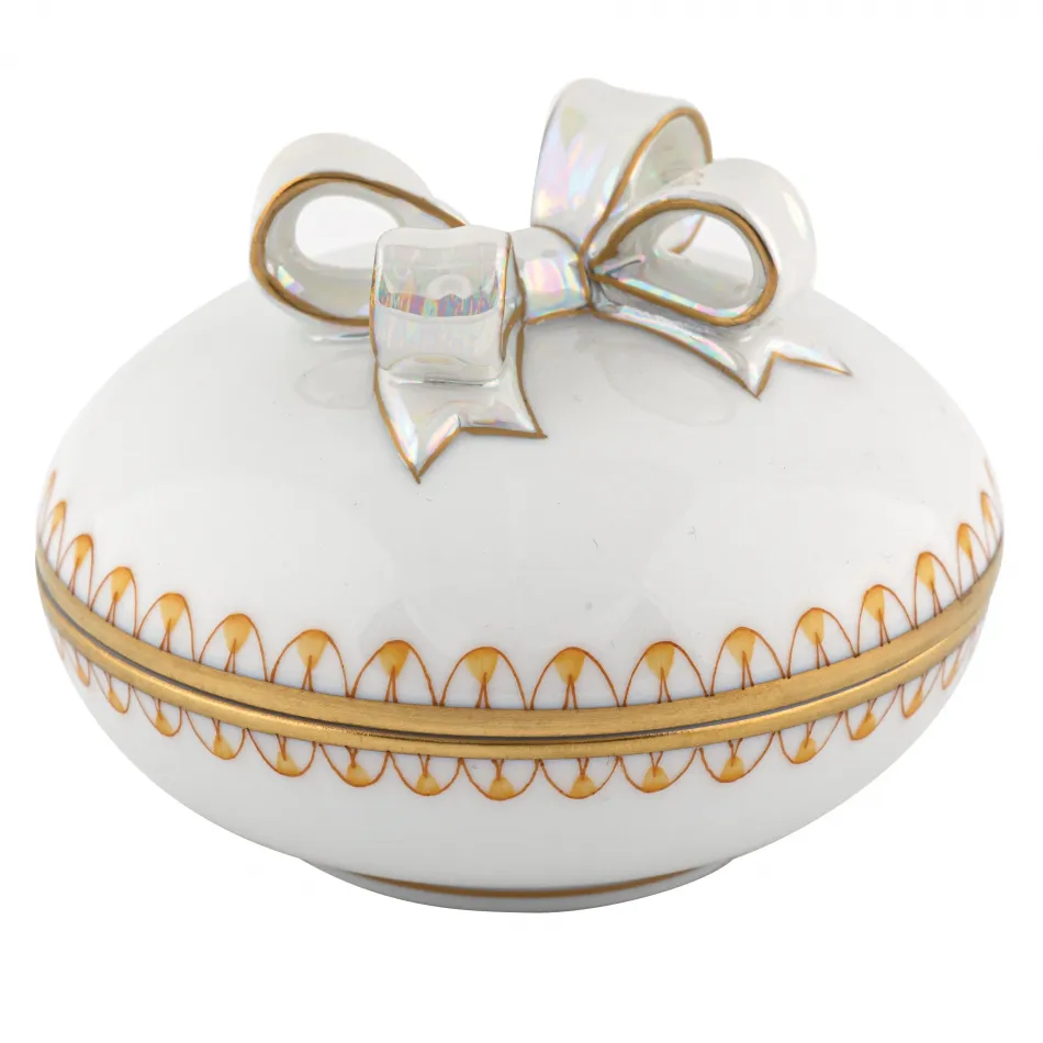 Round Box with Bow Butterscotch