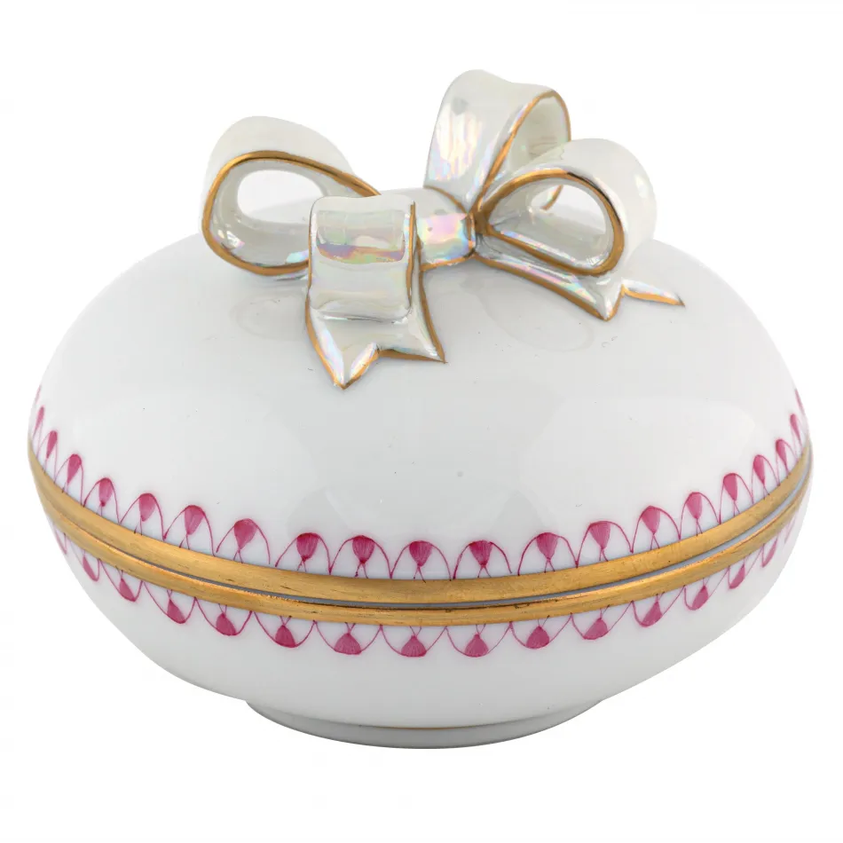 Round Box with Bow Raspberry